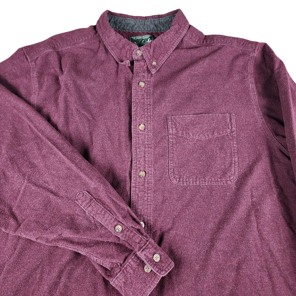 Woolrich Shirt Mens XL Wine Flannel Long Sleeve Button Down Shacket Outdoor